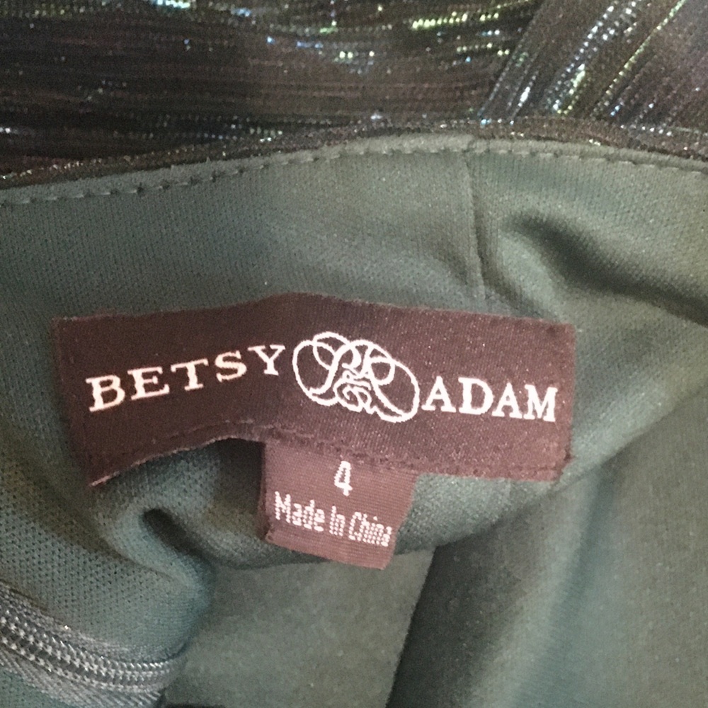 Betsy and Adam LONG METALLIC KNIT HALTER TOP DRESS 4 - Picture 3 of 6